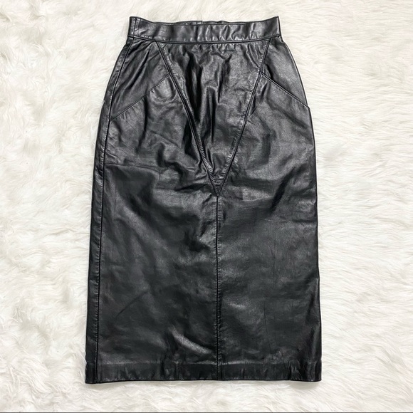 Wilsons Leather Dresses & Skirts - WILSONS Vintage Black Leather Pencil Skirt